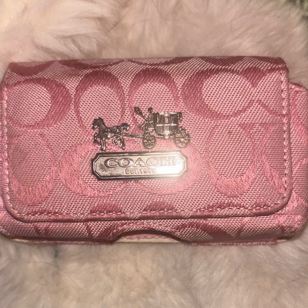 Coach Pink Signature mini clutch